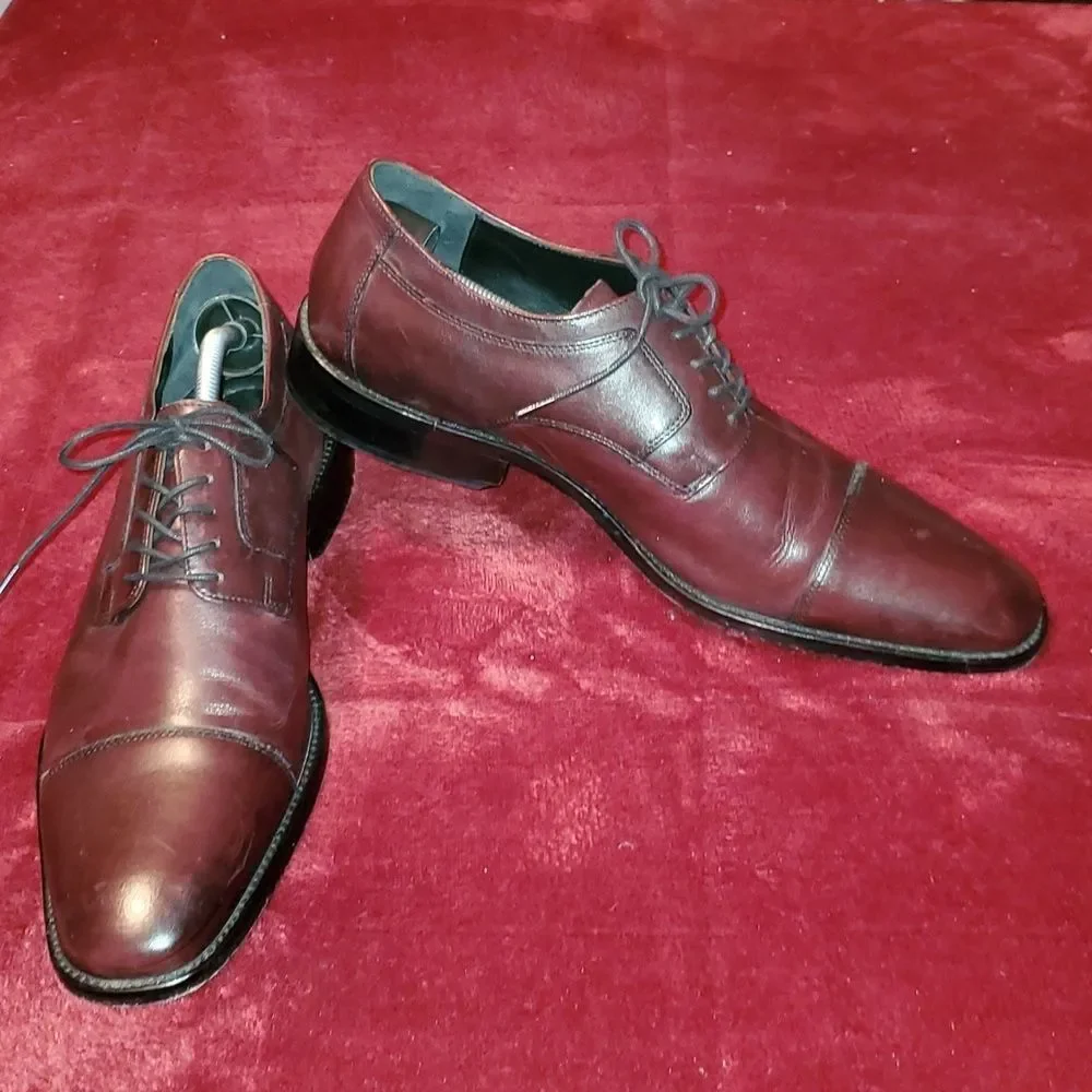 JOHNSTON & MURPHY J. Murphy Novick Burgundy Cap Toe Shoes | Size 13M‎ 59-11703